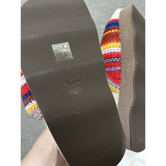 Chloe Wavy Slides Sandals Multicolor Red - Picture 7 of 7